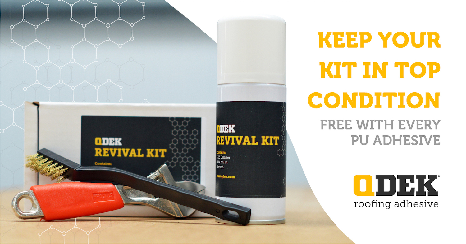 QDEK Revival Kit box, aerosol pray, brush and spanner